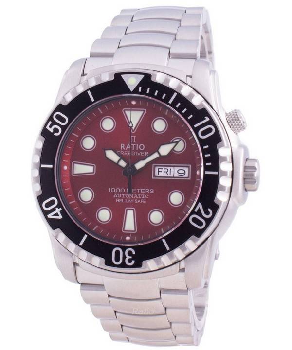 Ratio FreeDiver Helium-Safe 1000M Sapphire Automatic 1068HA96-34VA-RED Men's Watch
