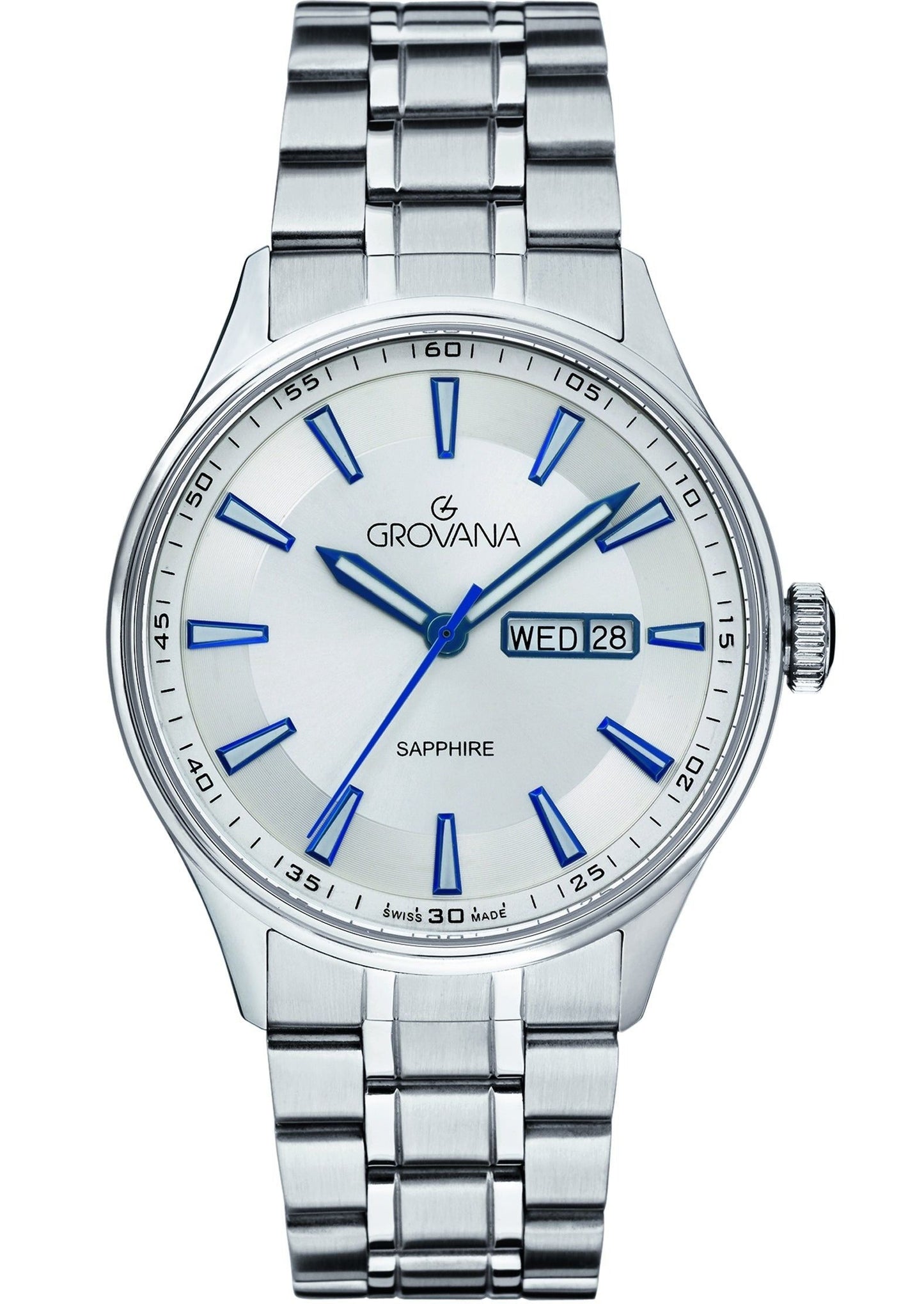 Grovana St. Andrews Stainless Steel Silver Dial Quartz 1194.1132 Men's Watch - Grovana
