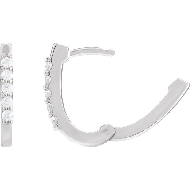 14K Gold 1/6 CTW Natural Diamond 15.1 mm Hoop Earrings