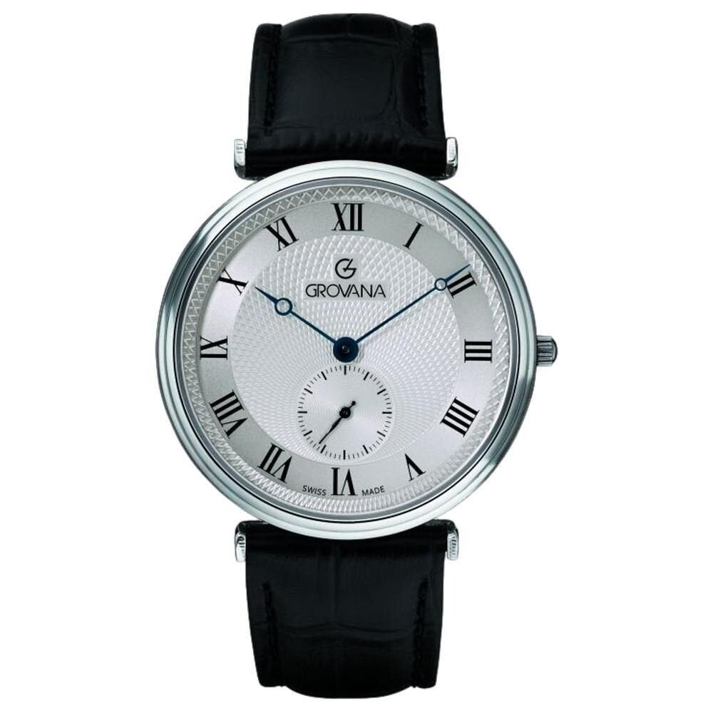 Grovana Belleville Leather Strap Silver Dial Quartz 1276.5538 Men's Watch - Grovana
