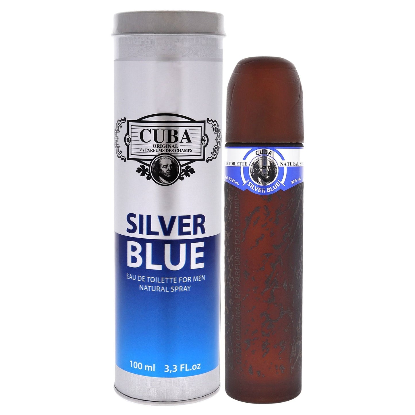 Cuba Silver Blue by Cuba for Men - 3.3 oz Eau de Toilette Spray - Cuba