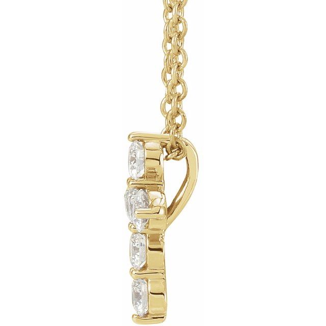 14K Gold 1/4 CTW Natural Diamond Cross 16-18" Necklace
