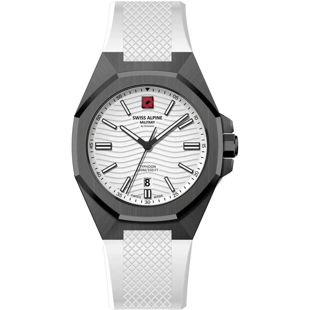Swiss Alpine Military Typhoon Silicone Strap White Dial Quartz 7006.1873 100M Men's Watch - Swiss Alpine Military
