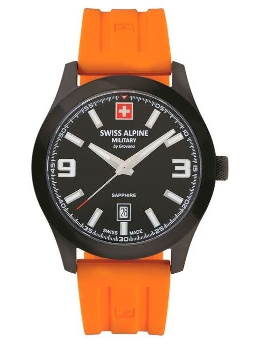 Swiss Alpine Military Combat Pro Rubber Strap Black Dial Quartz 7056.1879 100M Men's Watch - Swiss Alpine Military
