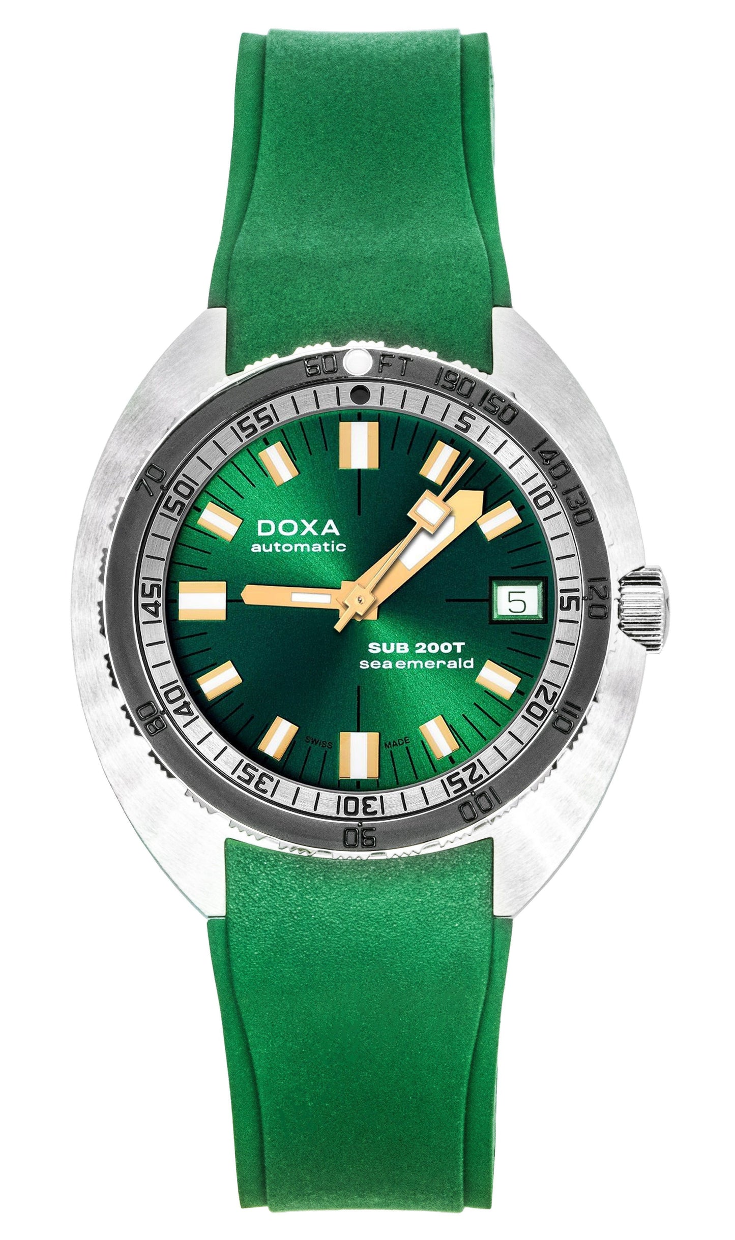 Doxa SUB 200T Sea Emerald Rubber Strap Green Dial Automatic Diver's 804.10.131S.26 200M Men's Watch With Extra Strap - Doxa