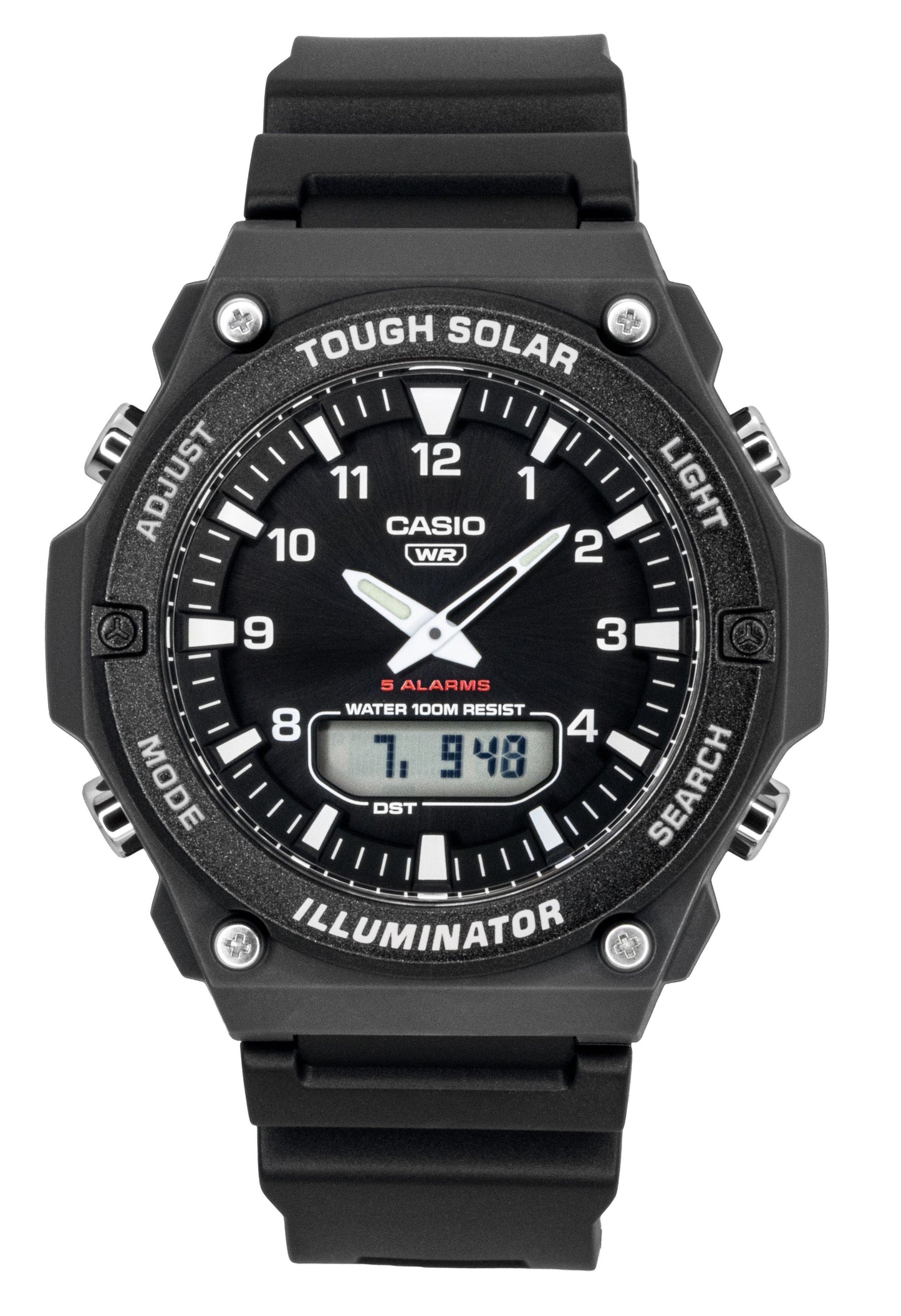 Casio G-Shock Analog Digital Resin Strap Black Dial Solar AQ-S820W-1AV 100M Men's Watch - Casio