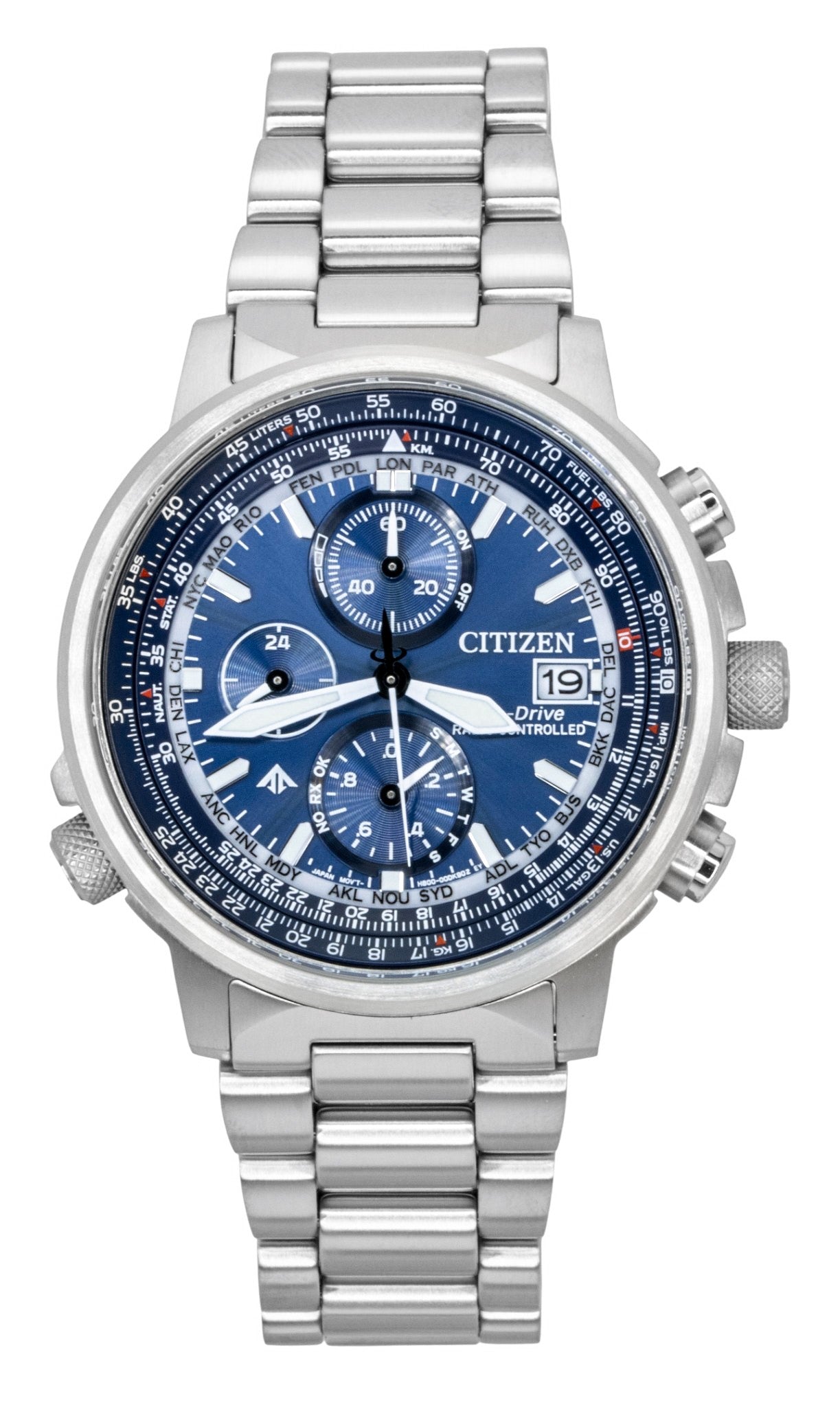 Citizen Promaster Sky Eco-Drive Chronograph Stainless Steel Blue Dial Diver's AT8300-58L 200M Men's Watch - Citizen