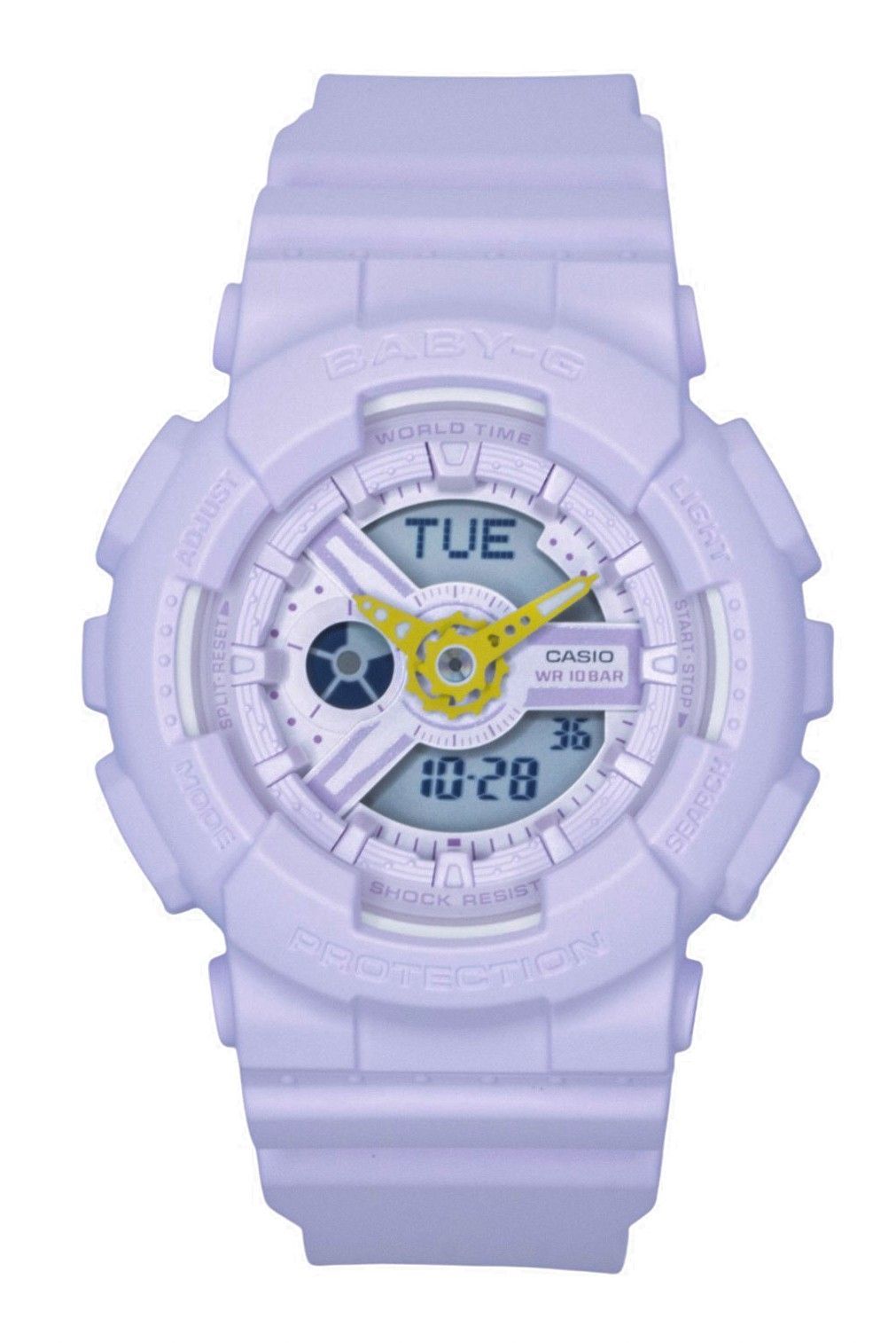 Casio Baby-G Analog Digital Resin Strap Purple Dial Quartz BA-110AH-6A 100M Women's Watch - Casio