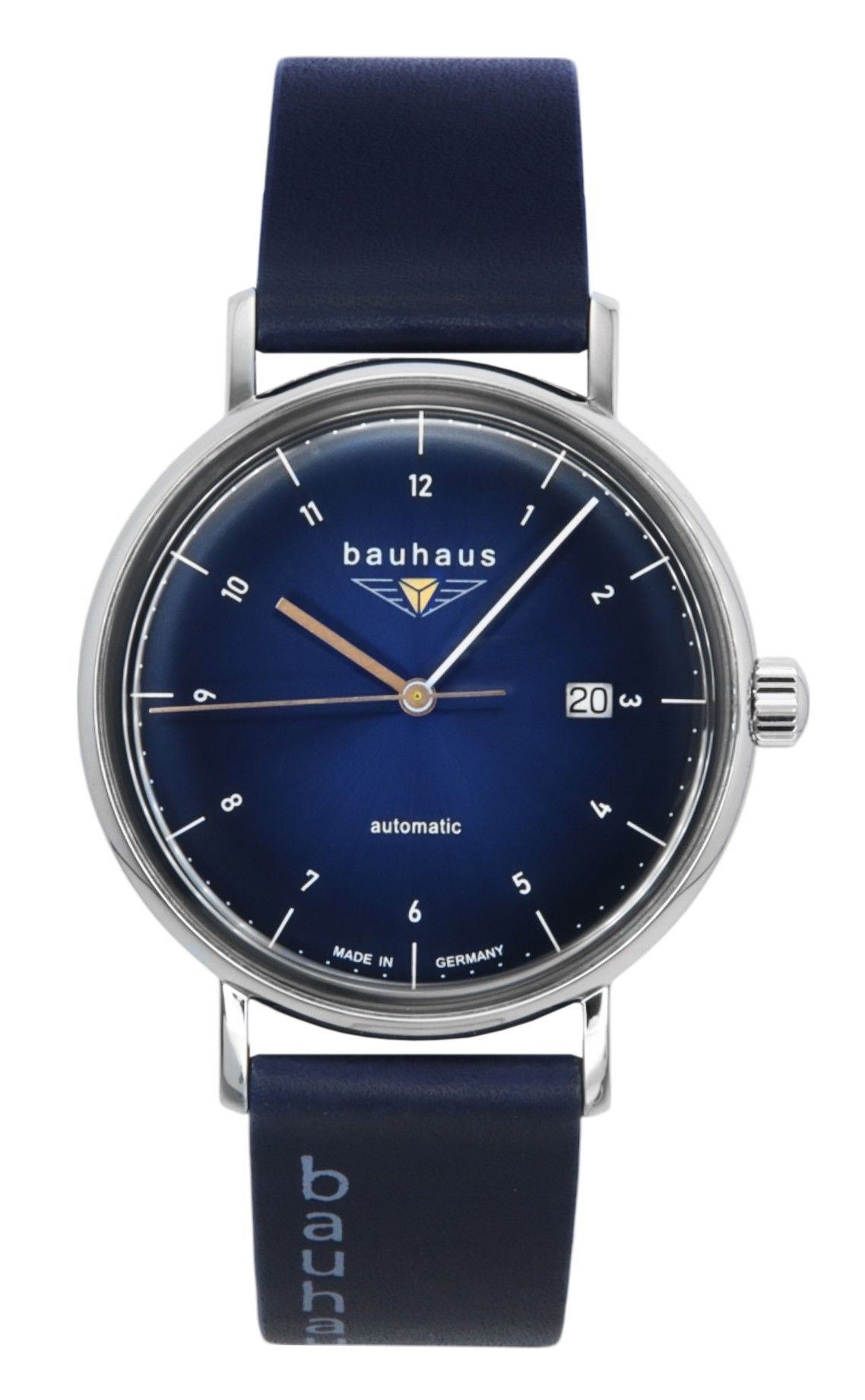 Bauhaus Leather Strap Dark Blue Dial Automatic 21523 Men's Watch - Bauhaus