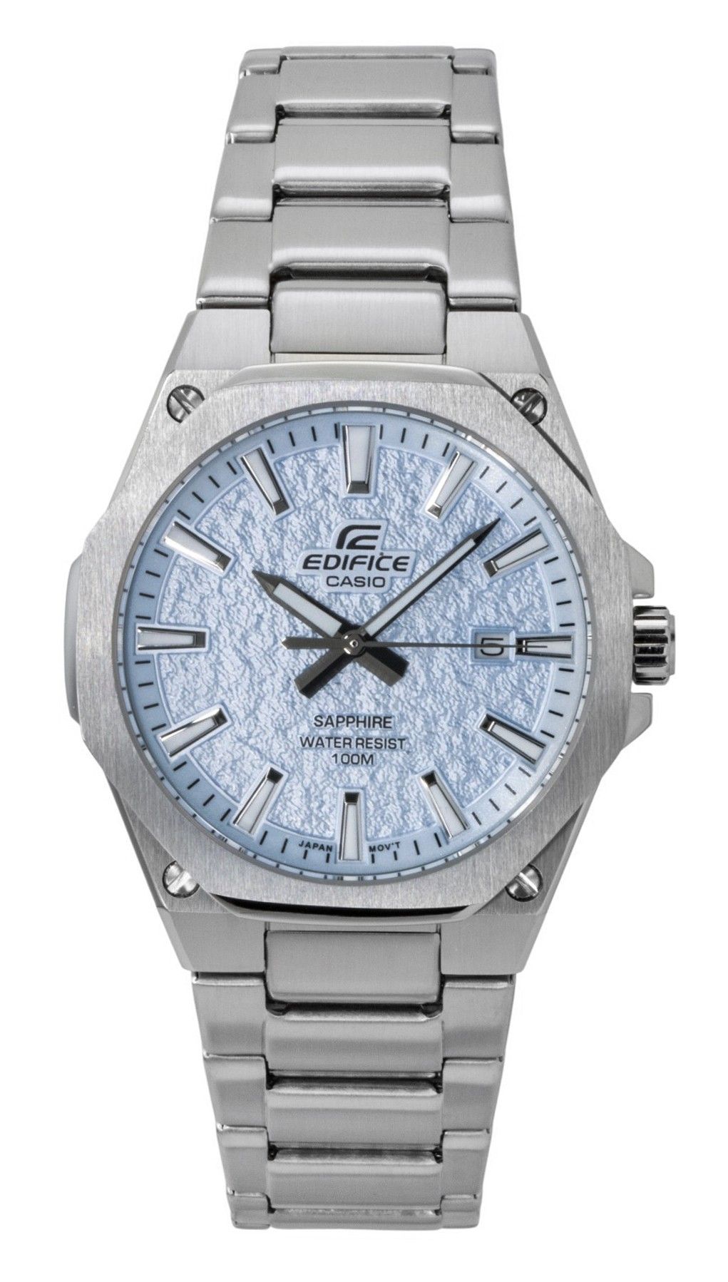 Casio Edifice Analog Stainless Steel Light Blue Dial Quartz EFR-S108DE-2AV 100M Men's Watch - Casio