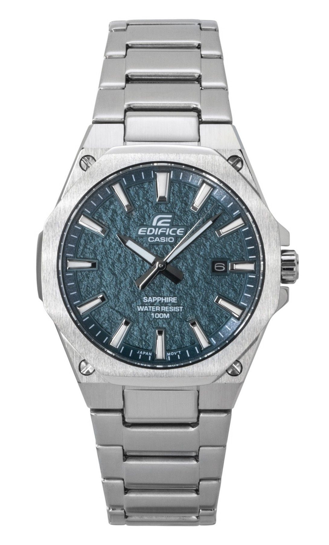 Casio Edifice Analog Stainless Steel Green Dial Quartz EFR-S108DE-3AV 100M Men's Watch - Casio
