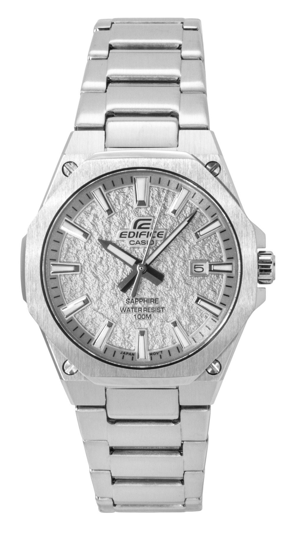 Casio Edifice Analog Stainless Steel Silver Dial Quartz EFR-S108DE-8AV 100M Men's Watch - Casio