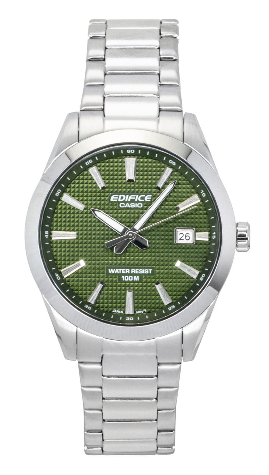 Casio Edifice Analog Stainless Steel Green Dial Quartz EFV-160D-3A 100M Men's Watch - Casio