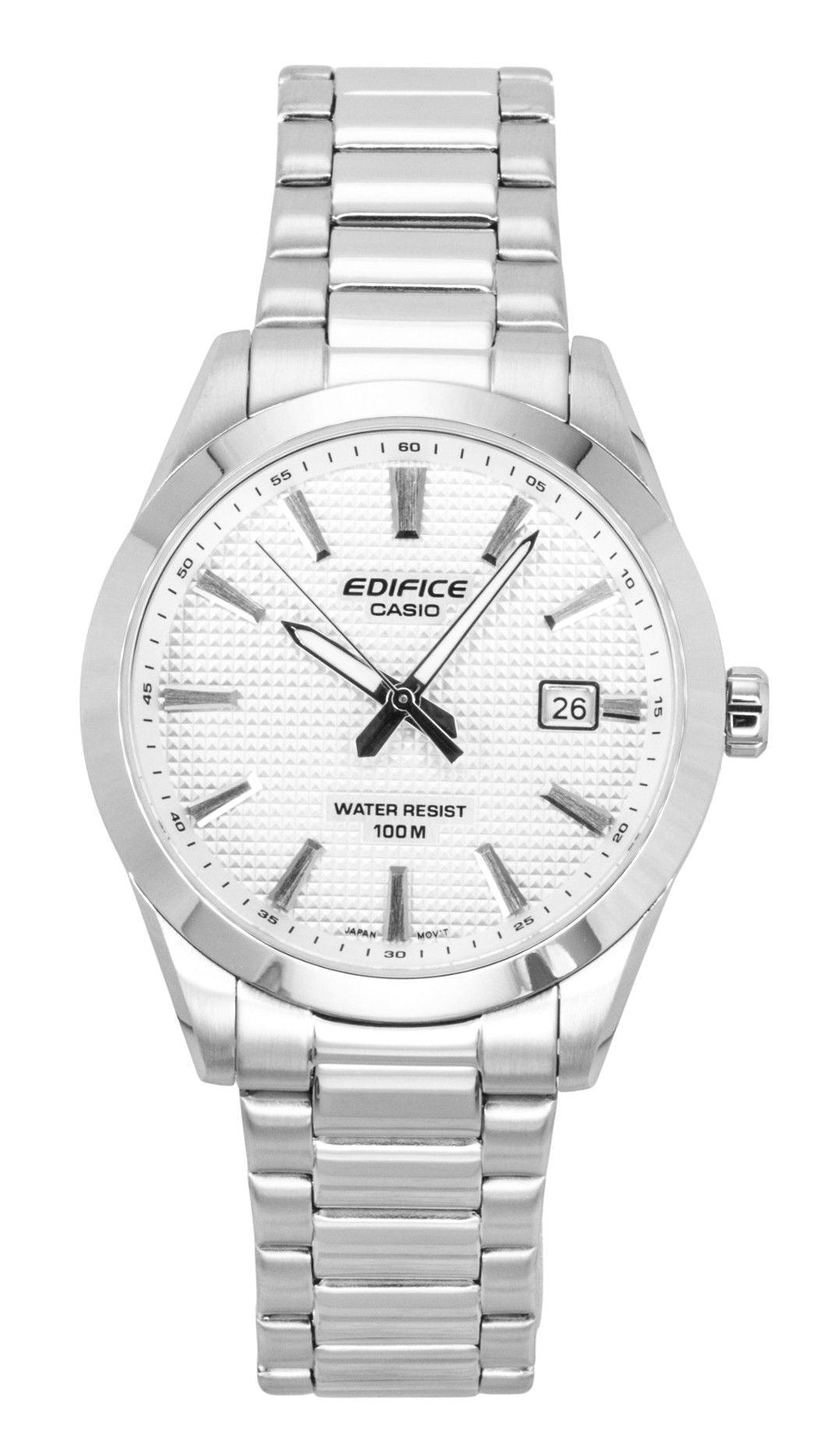 Casio Edifice Analog Stainless Steel White Dial Quartz EFV-160D-7A 100M Men's Watch - Casio