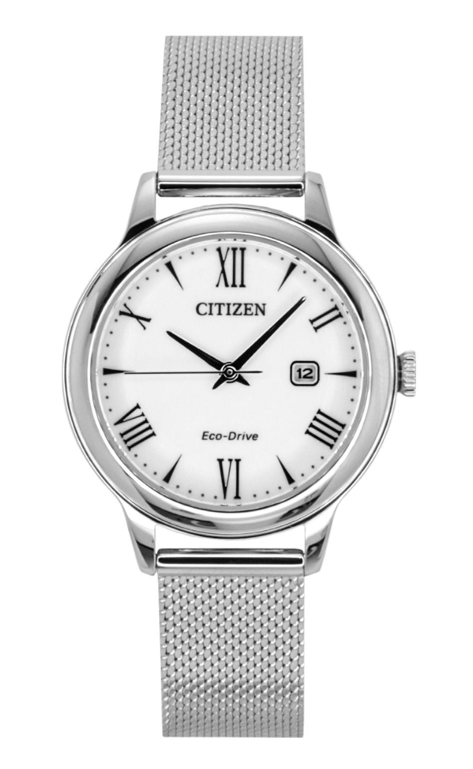 Citizen Elegance Stainless Steel White Dial Eco-Drive EW2621-75A 100M Women's Watch - Citizen