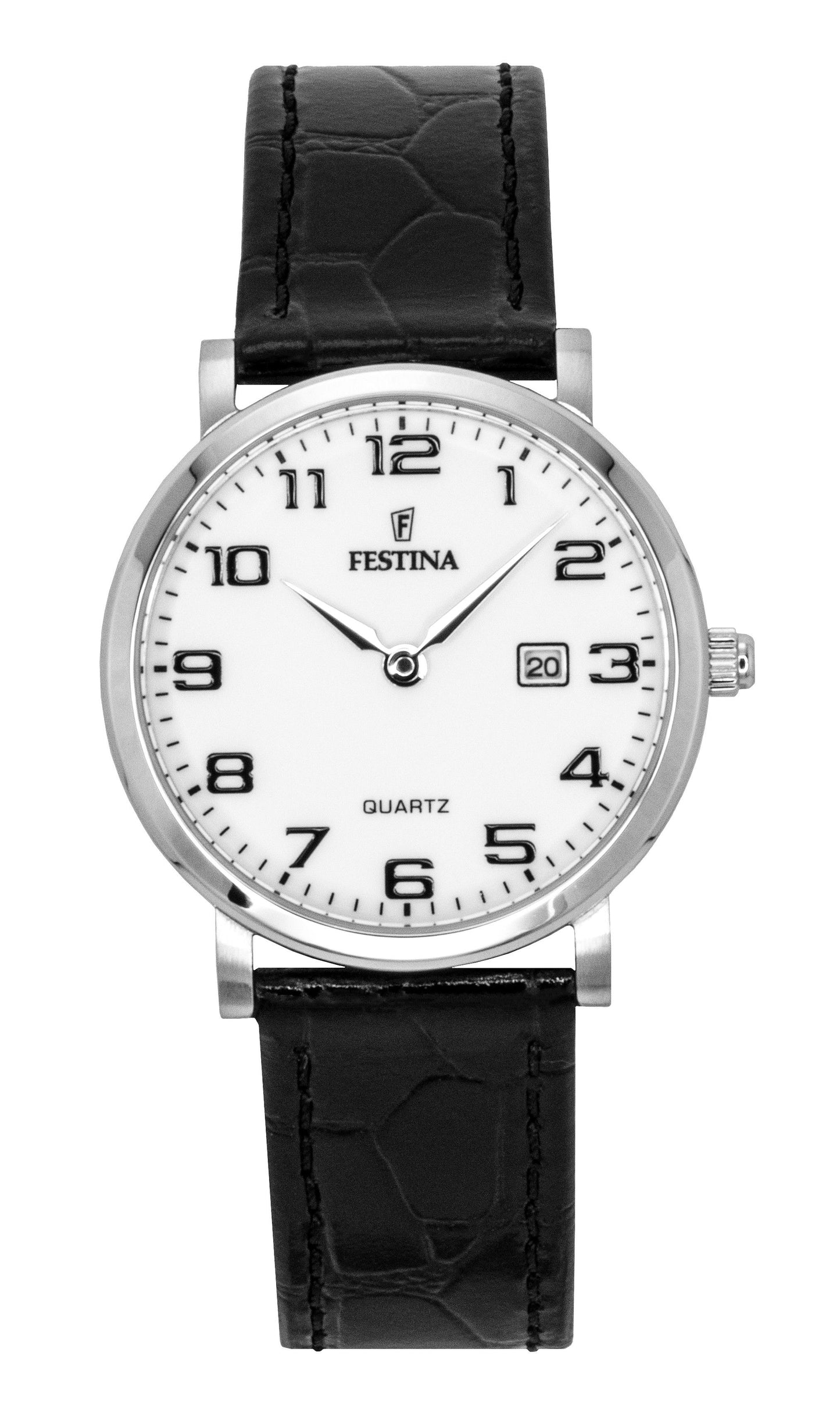 Festina Classic Leather Strap White Dial Quartz F16477-1 Women's Watch - Festina
