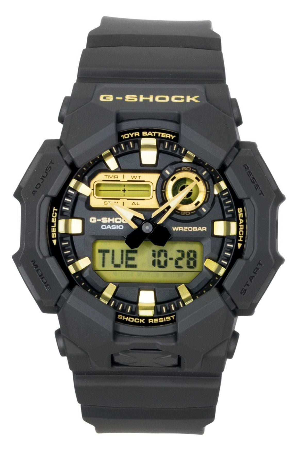 Casio G-Shock Analog Digital Bio-Based Resin Strap Black Dial Quartz GA-010GB-1A9 200M Men's Watch - Casio