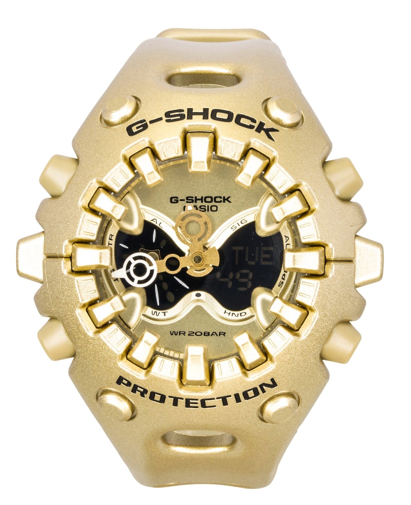 Casio G-Shock Analog Digital Resin Strap Gold Dial Quartz GA-V01A-9A 200M Unisex Watch - Casio