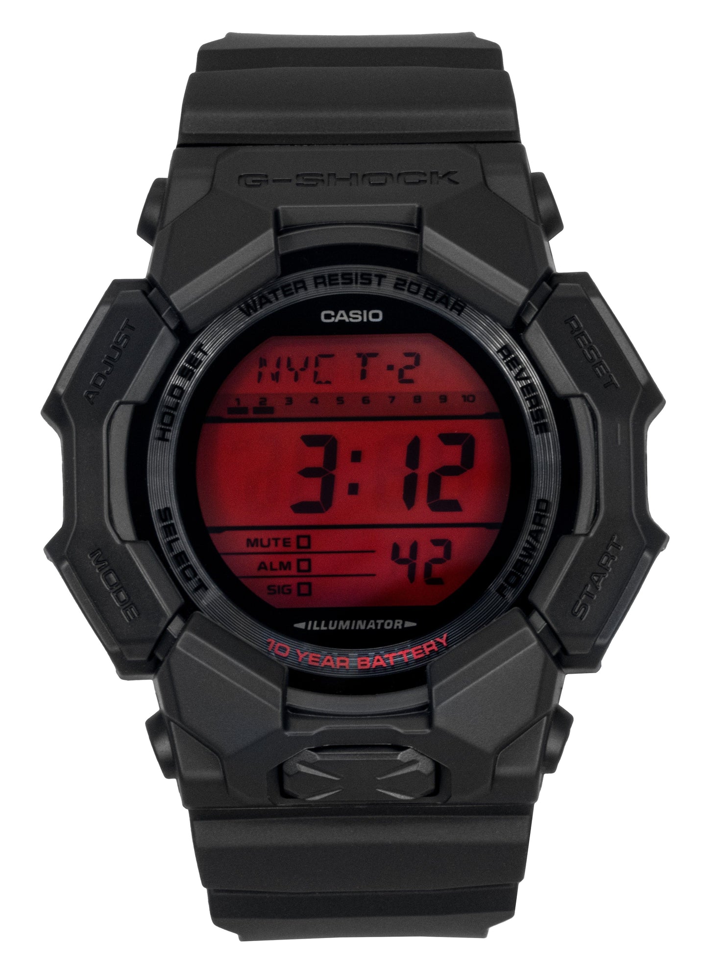 Casio G-Shock Digital Resin Strap Quartz GD-010BBR-1 200M Men's Watch - Casio