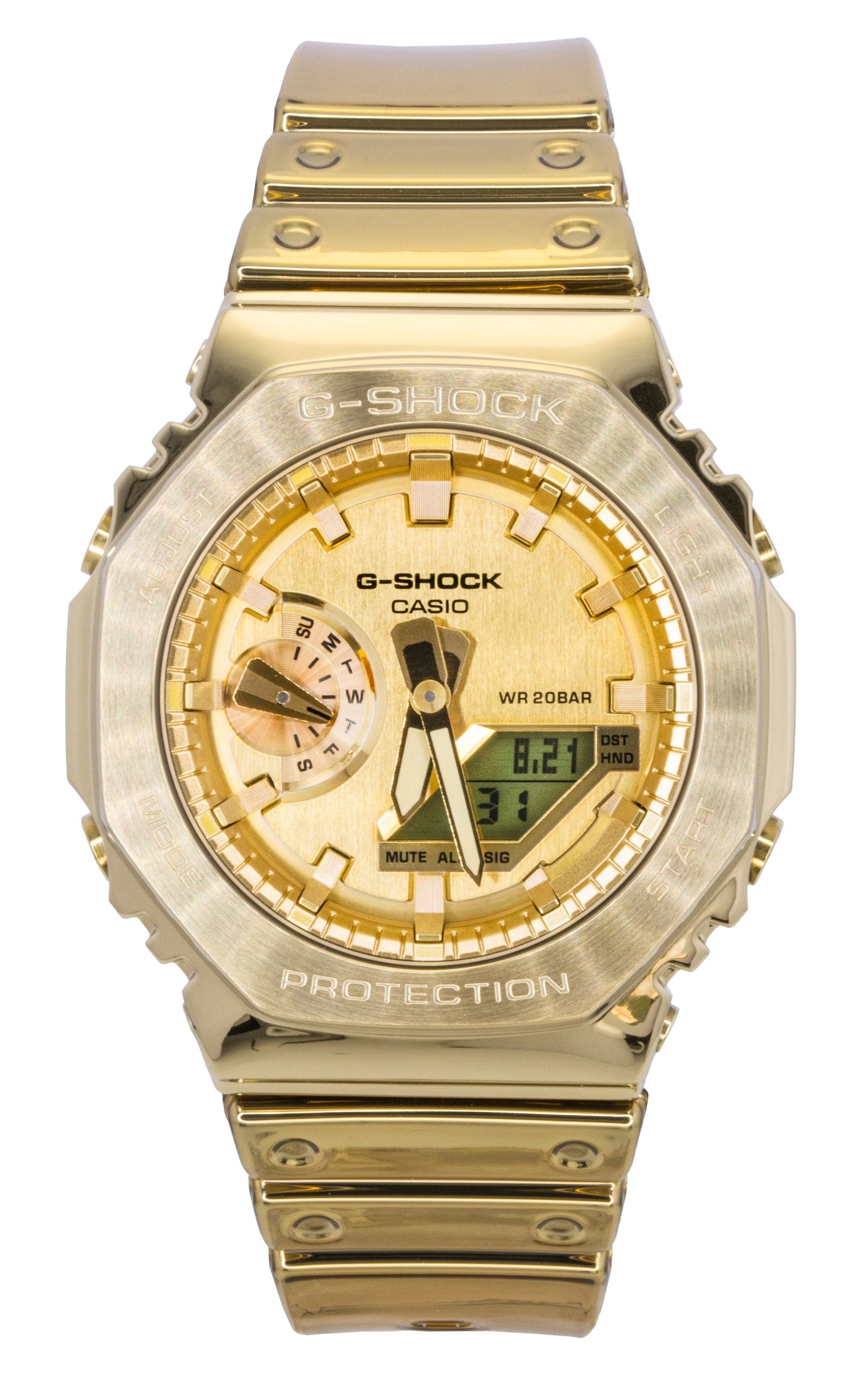 Casio G-Shock G-Steel Fine Metallic Analog Digital Gold Dial Quartz GM-2100YMG-9A9 200M Men's Watch - Casio