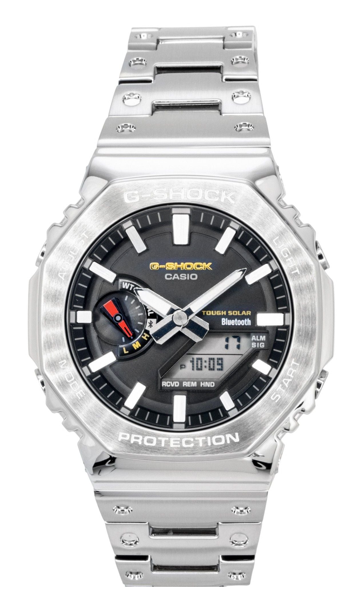 Casio G-Shock Full Metal Analog Digital Smartphone Link Stainless Steel Black Dial Solar GM-B2100SD-1C 200M Men's Watch - Casio