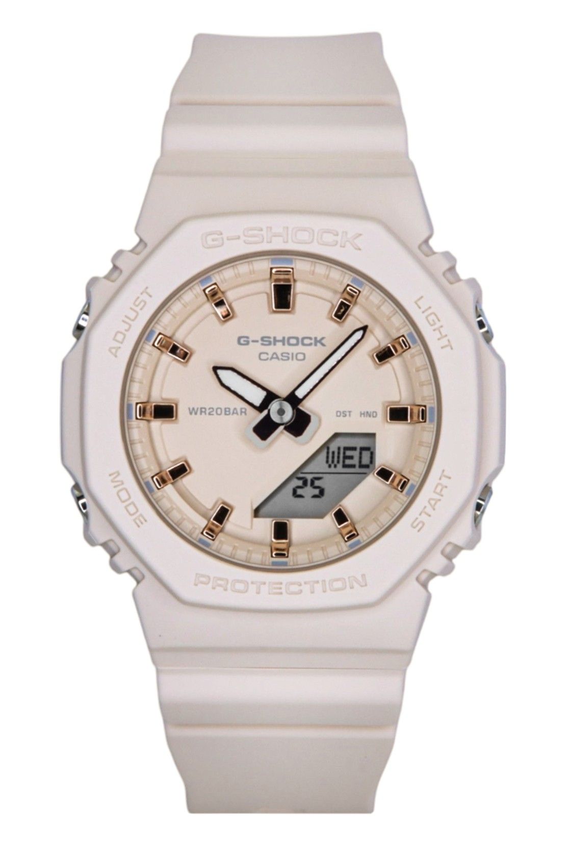 Casio G-Shock Analog Digital Resin Strap Beige Dial Quartz GMA-P2100M-4A 200M Women's Watch - Casio