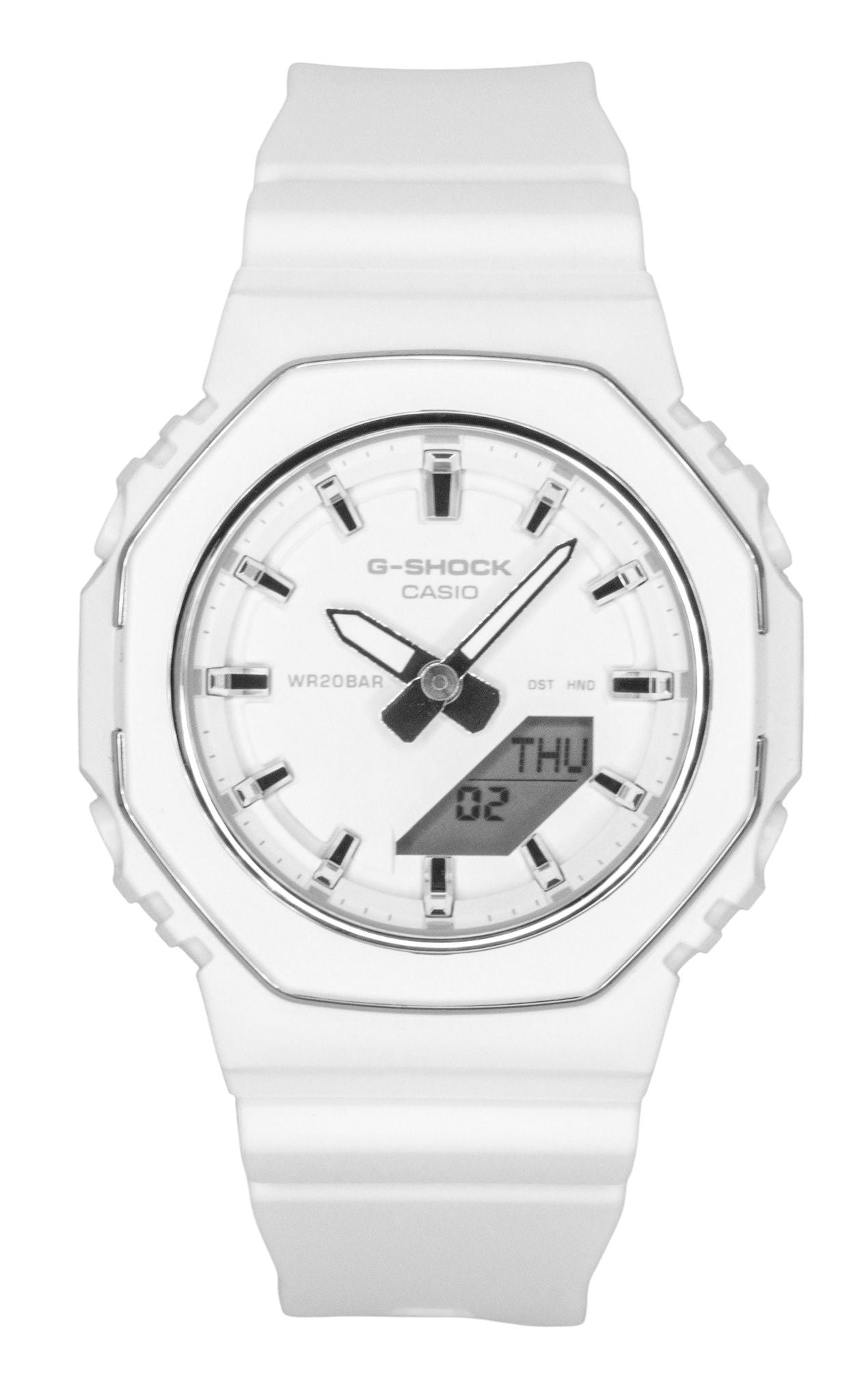 Casio G-Shock Analog Digital Bio-Based Resin Strap White Dial Quartz GMA-P2110-7A 200M Women's Watch - Casio
