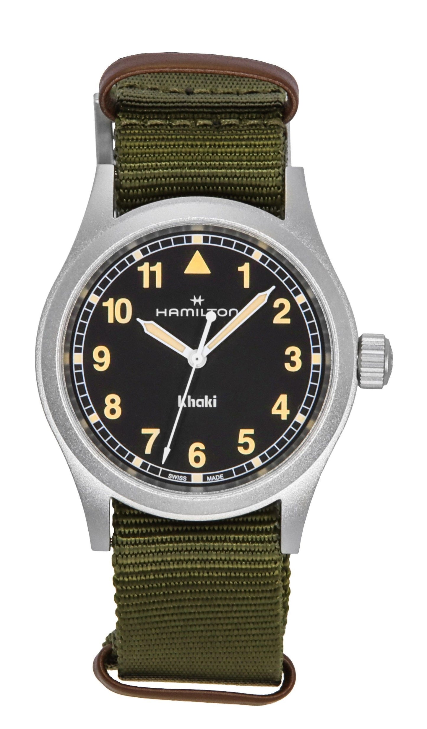 Hamilton Khaki Field Textile Strap Black Dial Quartz H69401930 Unisex Watch - Hamilton