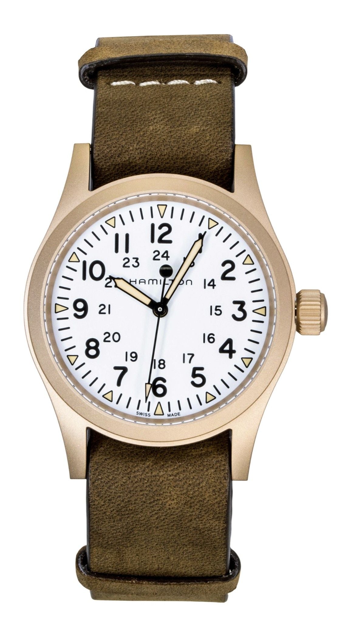 Hamilton Khaki Field Bronze White Dial Automatic H69459510 Men's Watch - Hamilton