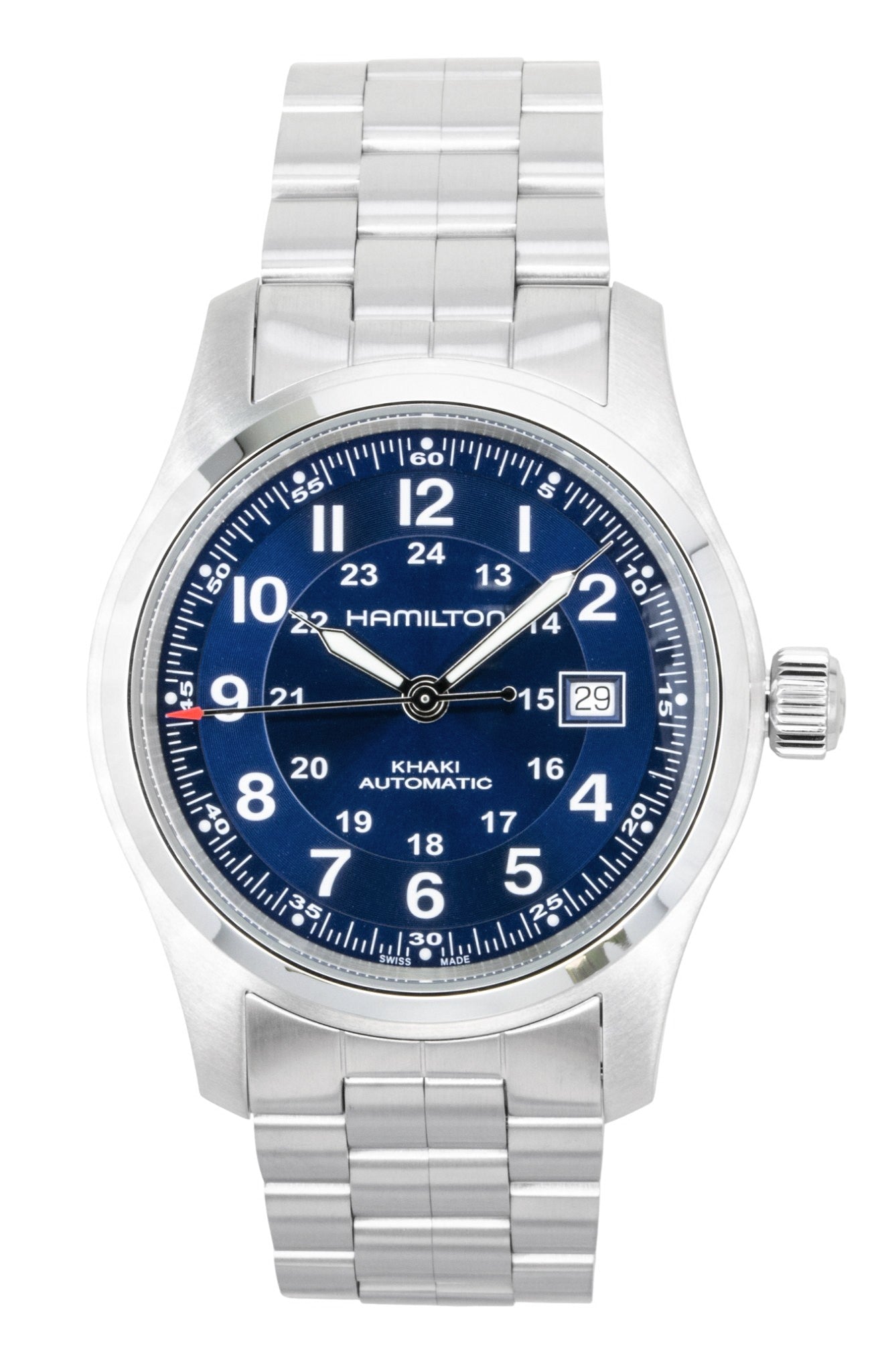 Hamilton Khaki Stainless Steel Blue Dial Automatic H70605140 100M Men's Watch - Hamilton