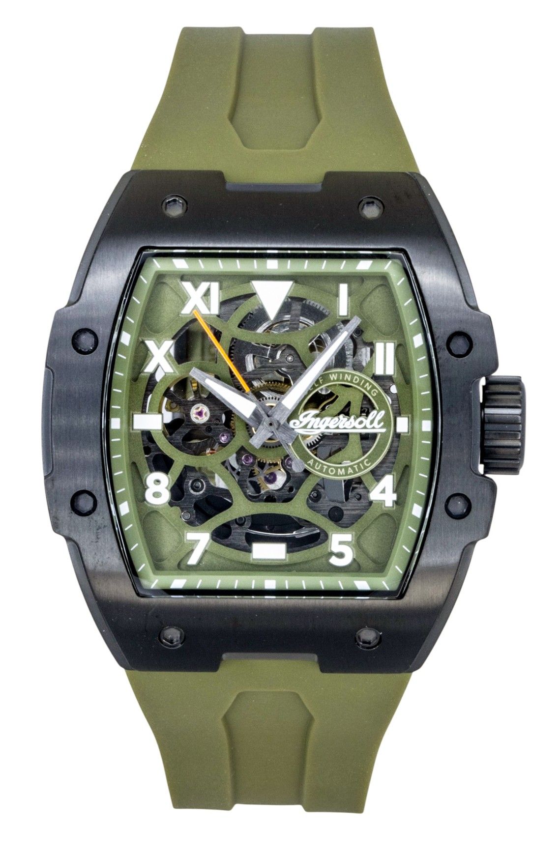 Ingersoll The Play Polyurethane Strap Green Skeleton Dial Automatic I15303 Men's Watch - Ingersoll