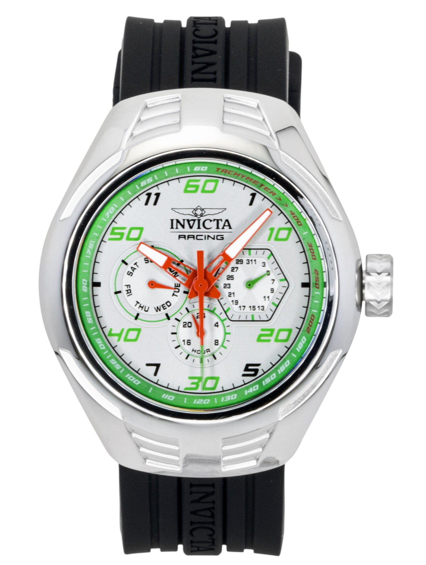 Invicta Racing Silicone Strap Silver Dial Quartz 47726 Men's Watch - Invicta