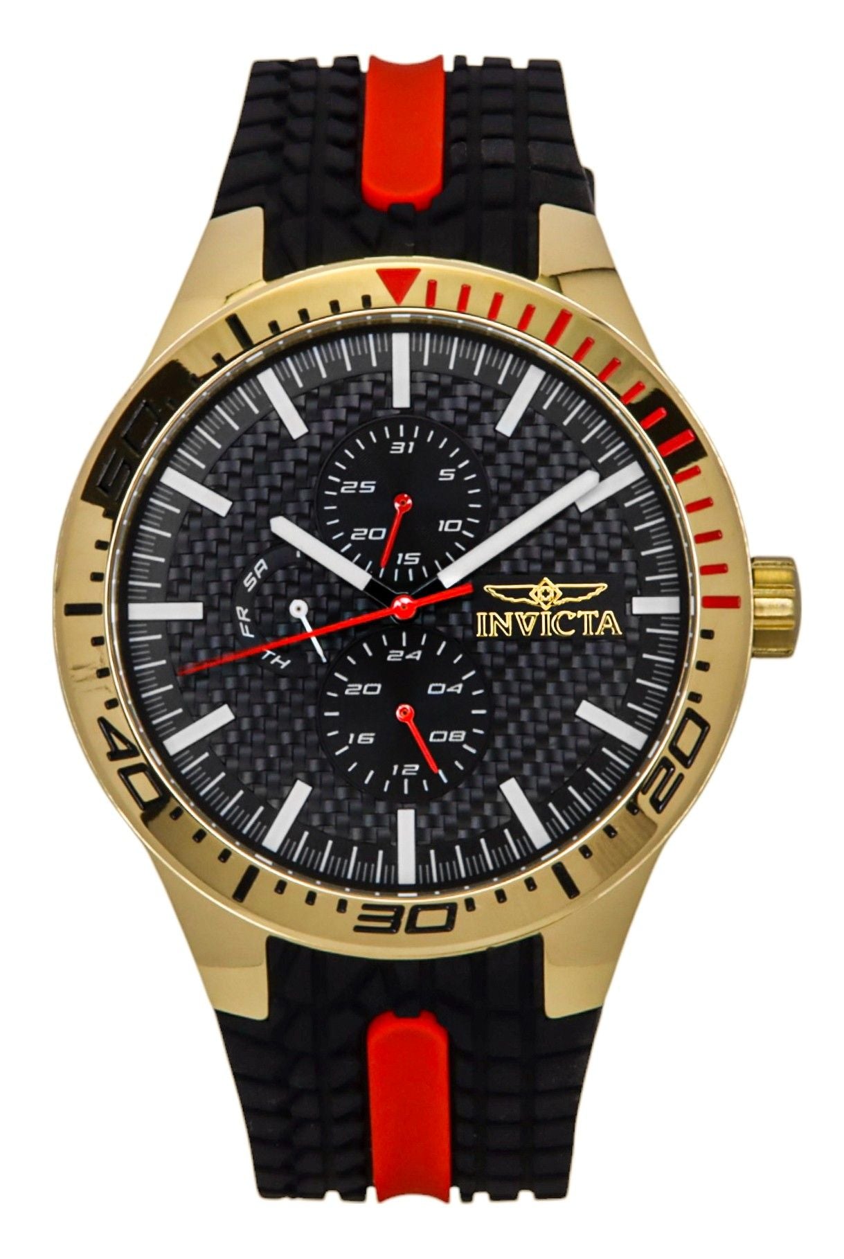 Invicta Racing Silicone Strap Black Dial Quartz 48872 Men's Watch - Invicta