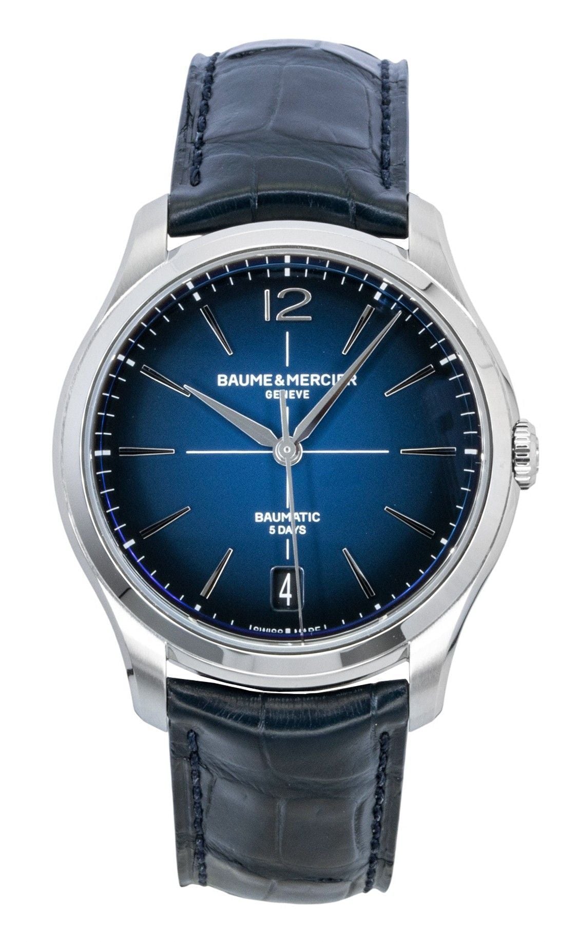 Baume & Mercier Clifton Leather Strap Blue Dial Automatic M0A10771 Men's Watch - Baume & Mercier