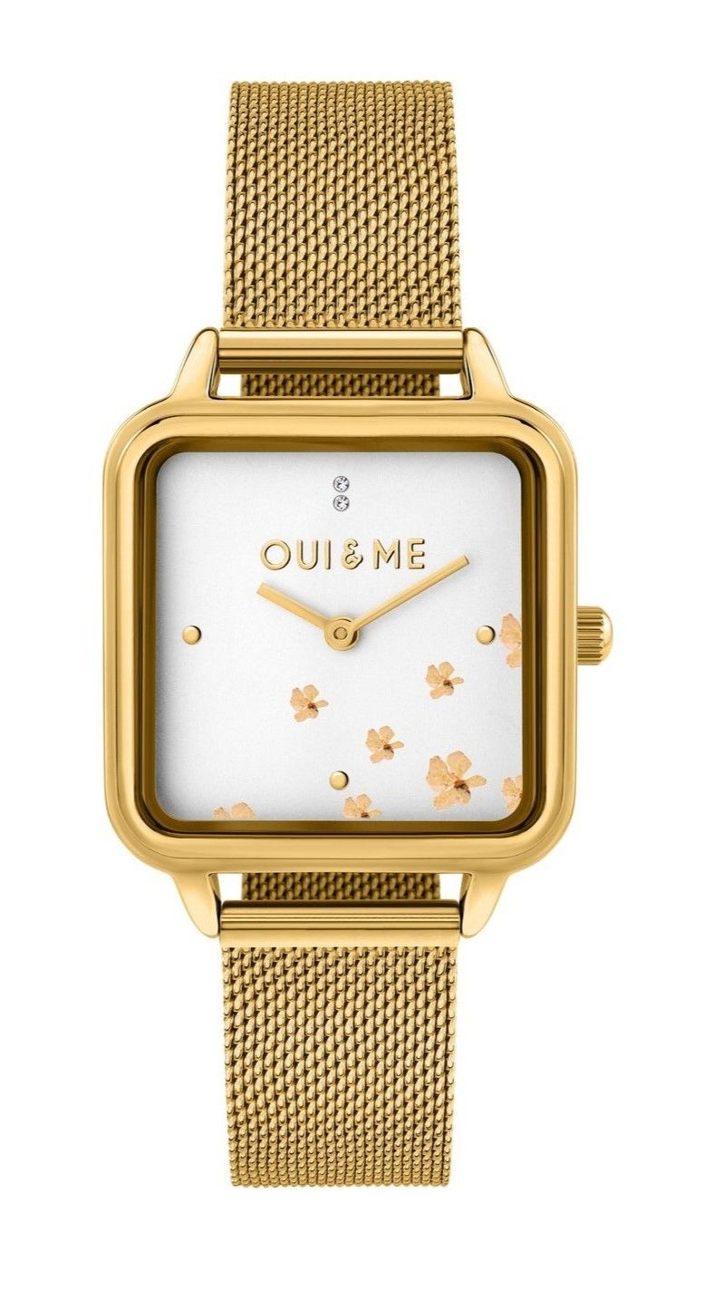 Oui & Me Harmonie Gold Tone Stainless Steel Mesh White Dial Quartz ME010382 Women's Watch - Oui & Me