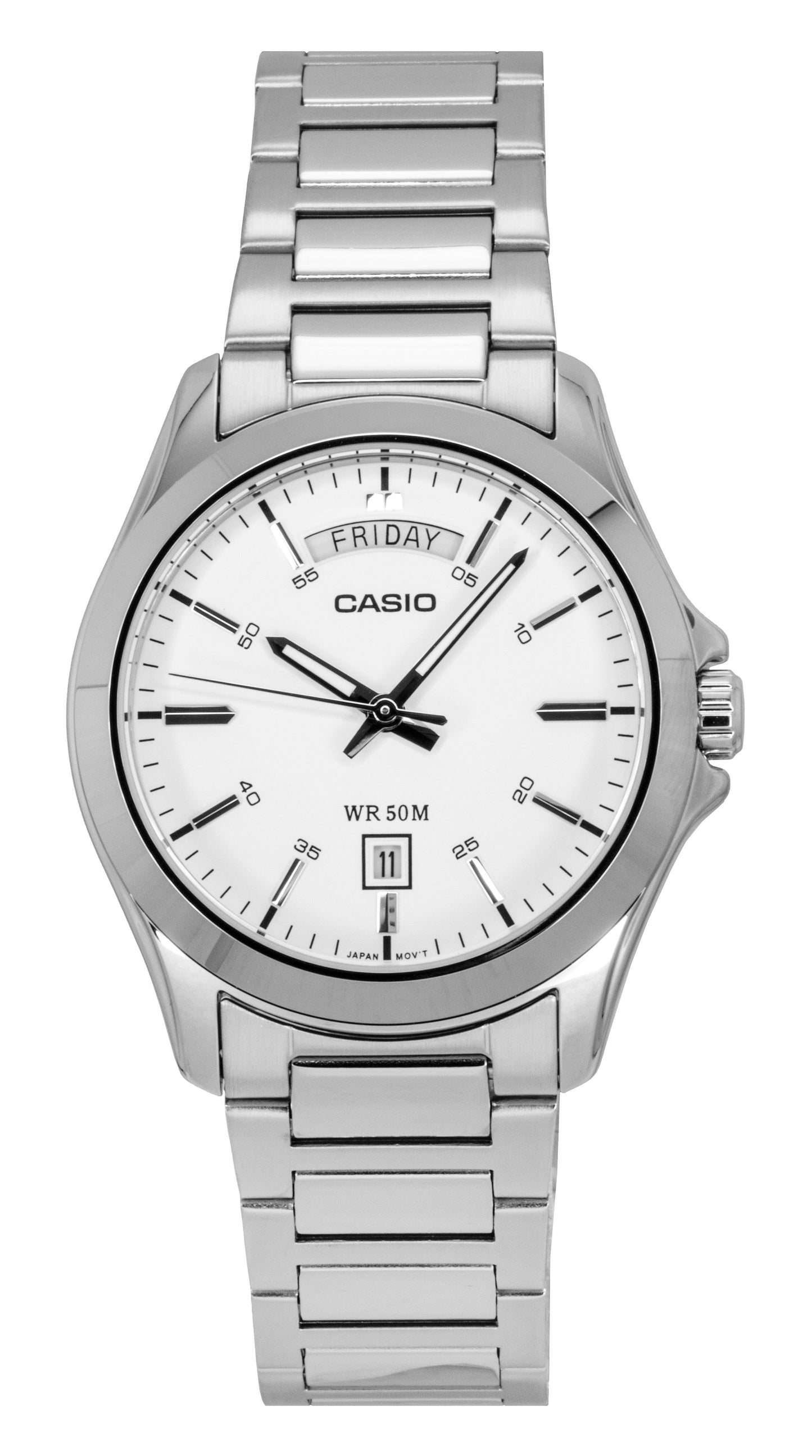 Casio Standard Analog Stainless Steel White Dial Quartz MTP-1370D-7A3V Men's Watch - Casio