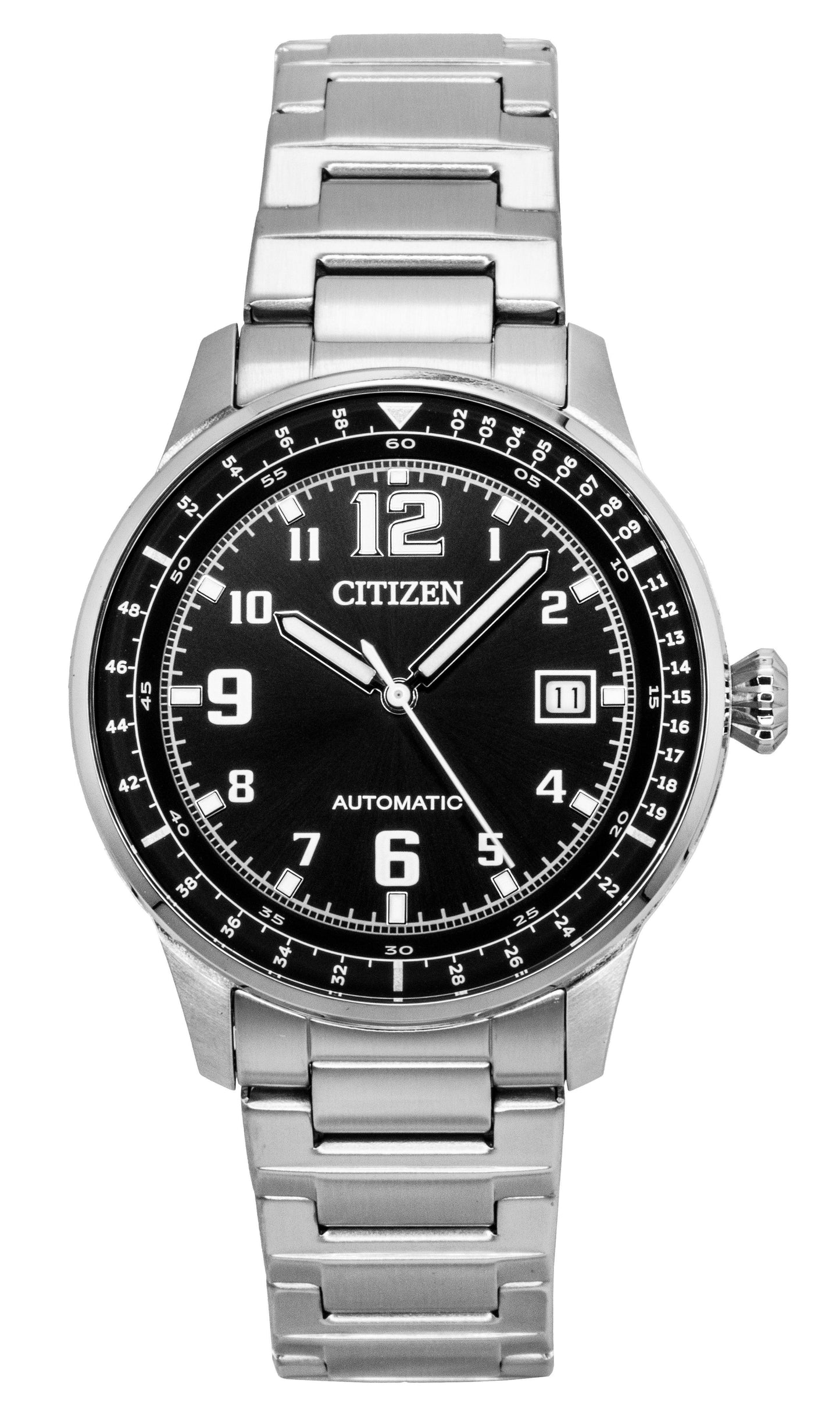 Citizen Urban Military Stainless Steel Black Dial Automatic NJ0190-51E 100M Men's Watch - Citizen