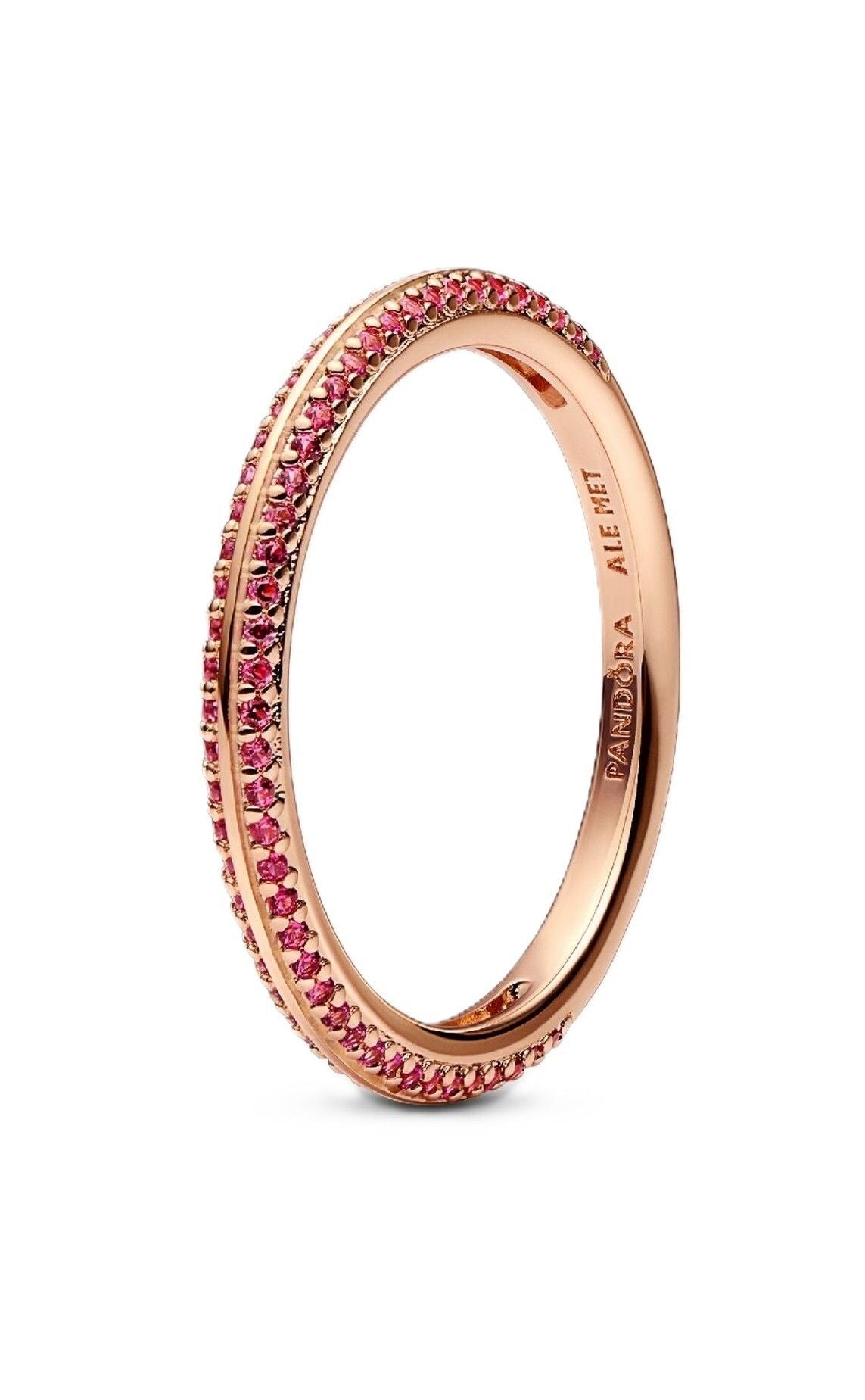 Pandora Me Red Pave Ring With 14K Rose Gold Plated P-189679C02-54 For Women - PANDORA