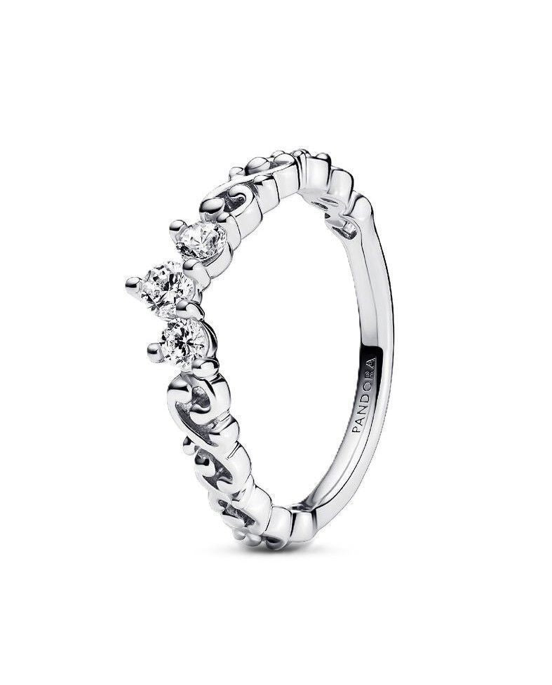 Pandora Regal Swirl Tiara Ring With Clear Cubic Zirconia P-192232C01-54 For Women - PANDORA