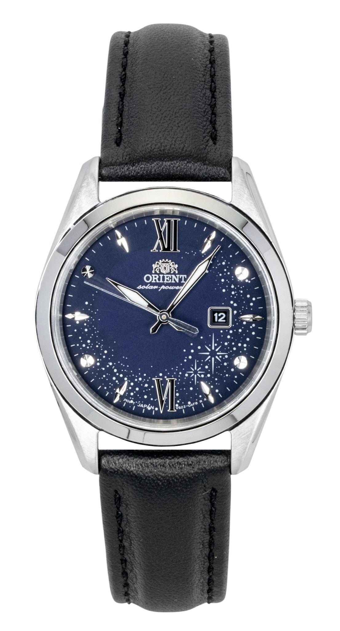 Orient Stretto Leather Strap Blue Dial Solar RA-WG0605L Women's Watch - Orient