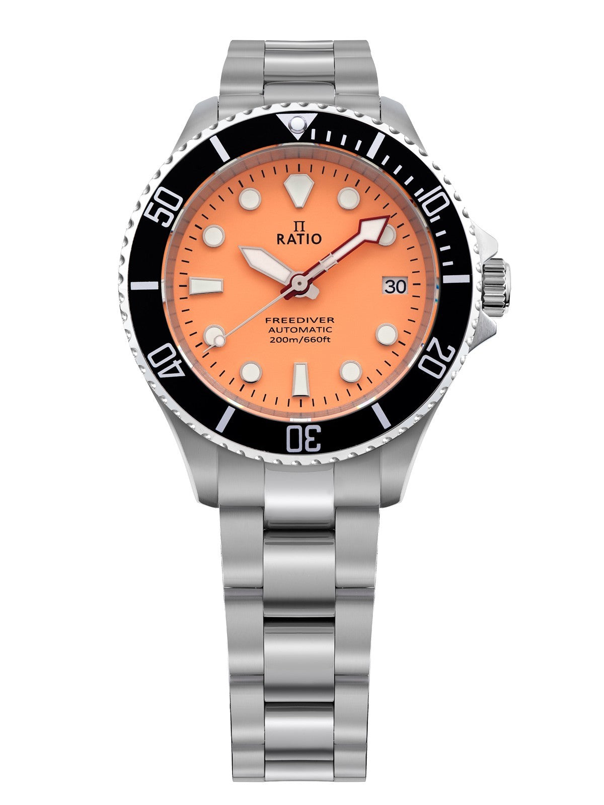 Ratio FreeDiver Sapphire Stainless Steel Salmon Dial Automatic RTF046 200M Men's Watch - RATIO