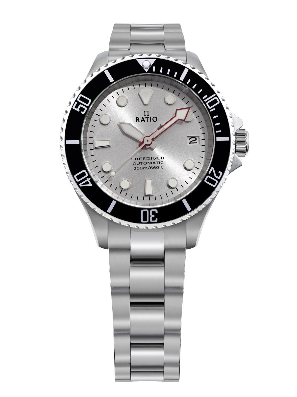 Ratio FreeDiver Sapphire Stainless Steel Silver Sunray Dial Automatic RTF048 200M Men's Watch - RATIO
