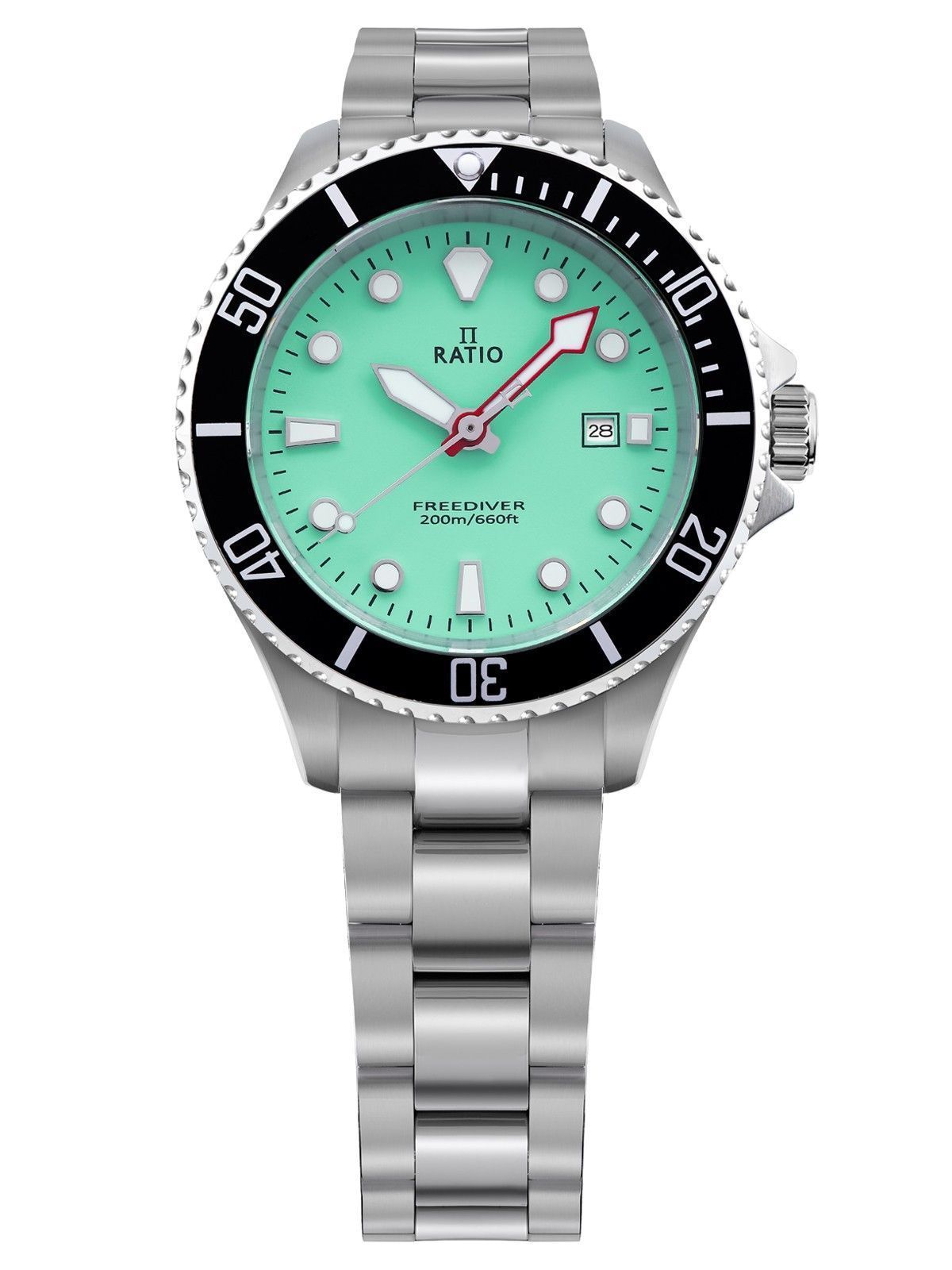 Ratio FreeDiver Sapphire Stainless Steel Green Dial Quartz RTFL805 200M Women's Watch