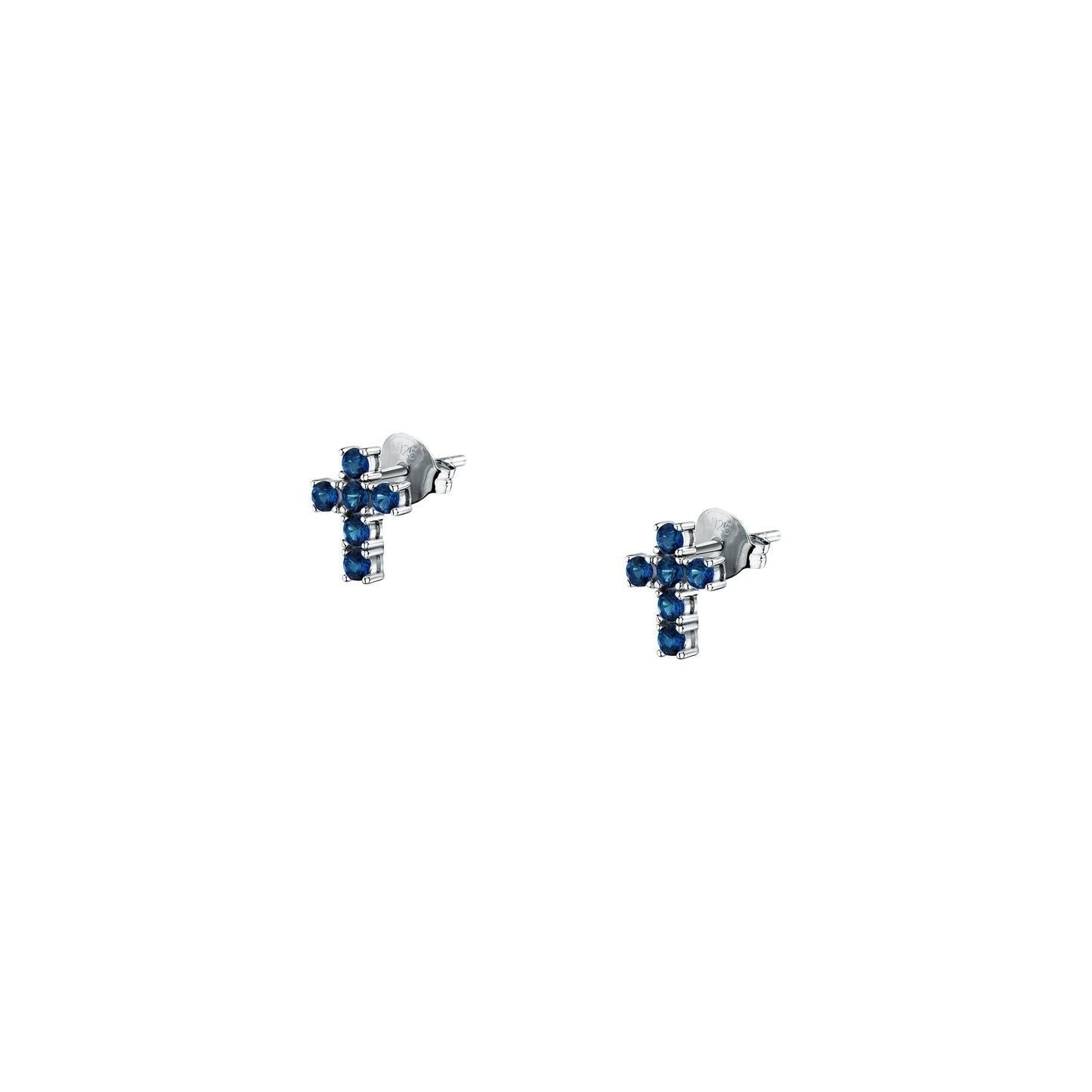 Morellato Tesori Earrings With Blue Cross SAIW219 For Women - Morellato