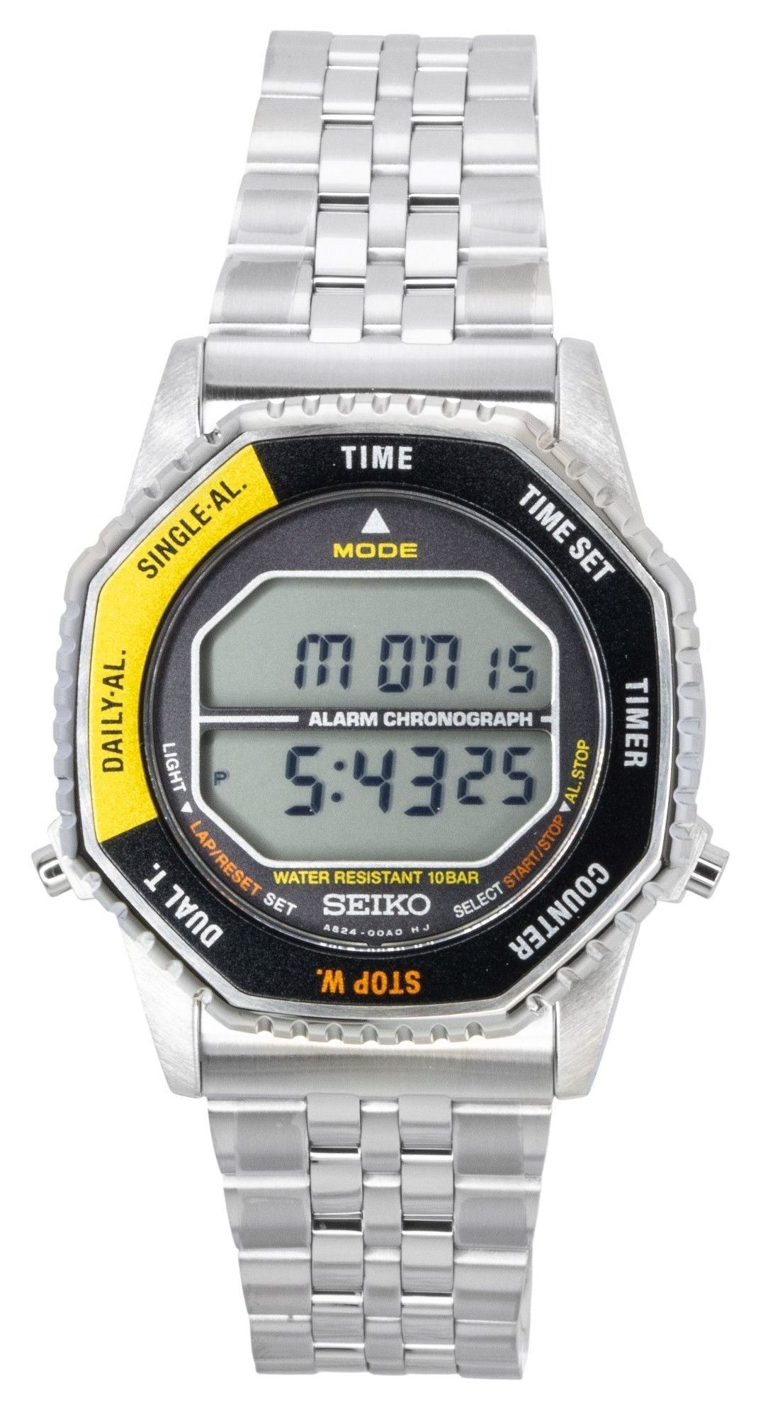 Seiko Rotocall Digital Chronograph Stainless Steel Quartz SMGG17P1 100M Men's Watch - Seiko