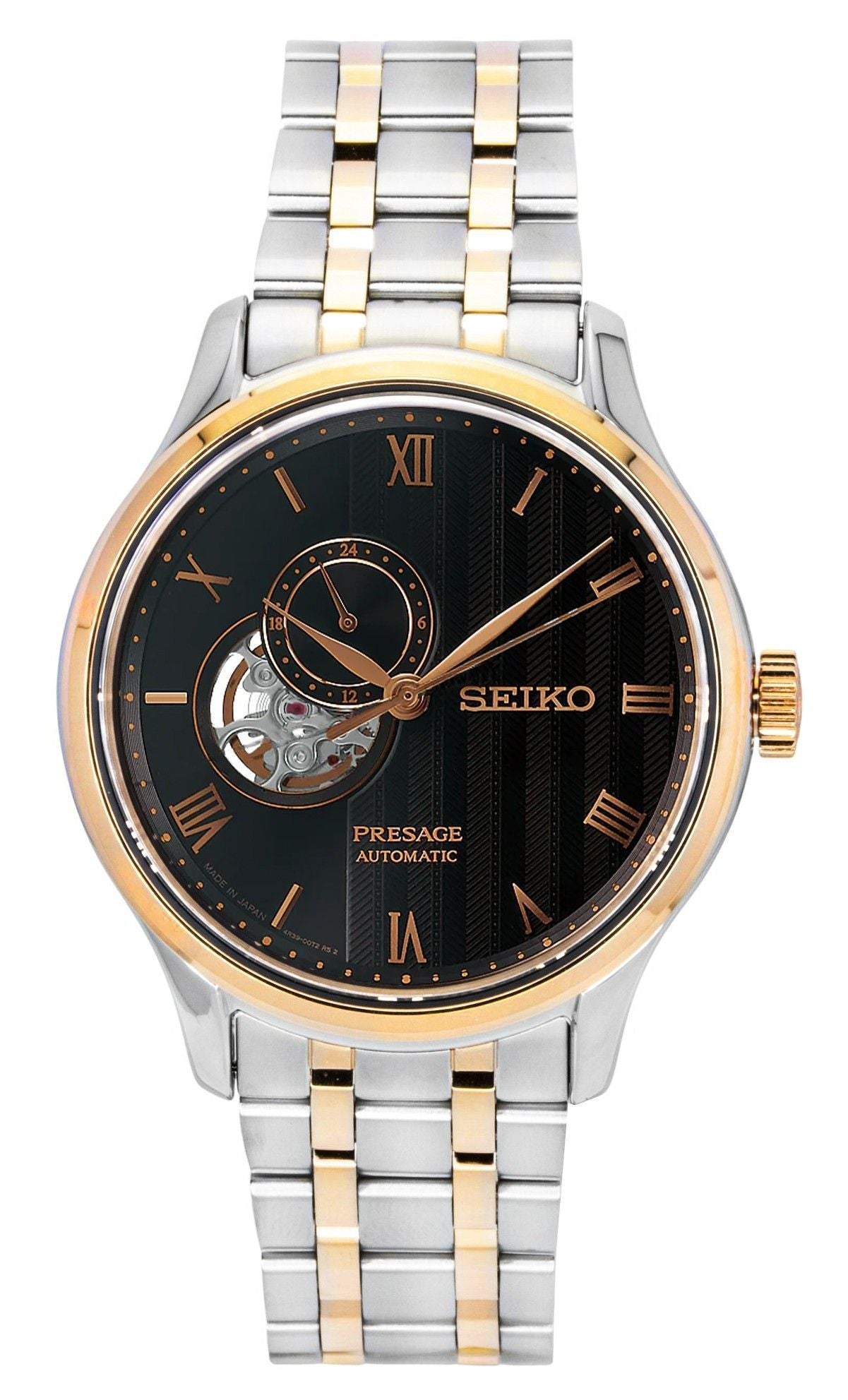 Seiko Presage Japanese Garden Two Tone Stainless Steel Brown Dial Automatic SSA466J1 Men's Watch - Seiko