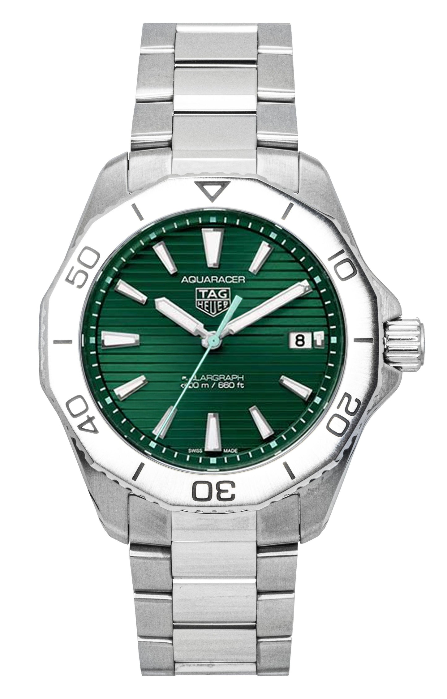 Tag Heuer Aquaracer Solargraph Stainless Steel Green Dial Quartz Diver's WBP1115.BA0000 200M Men's Watch - Tag Heuer