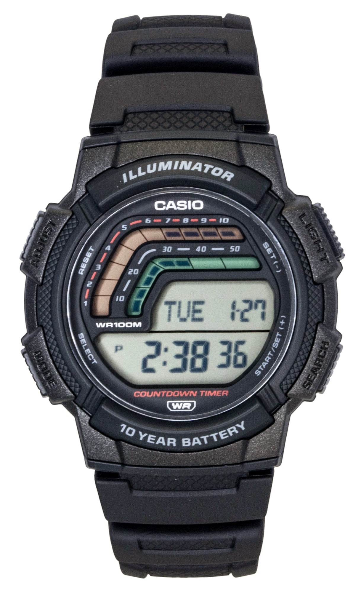 Casio Digital Resin Strap Quartz WS-1800-1AV 100M Men's Watch - Casio
