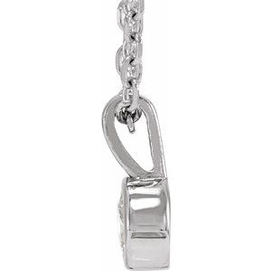 Sterling Silver 1/10 CT Natural Diamond Bezel-Set Solitaire 16-18" Necklace - BN & CO JEWELRY
