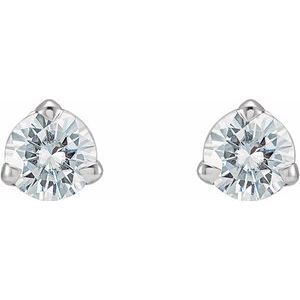 14K White 3 mm Stuller Lab-Grown Moissaniteâ„¢ Earrings - BN & CO JEWELRY